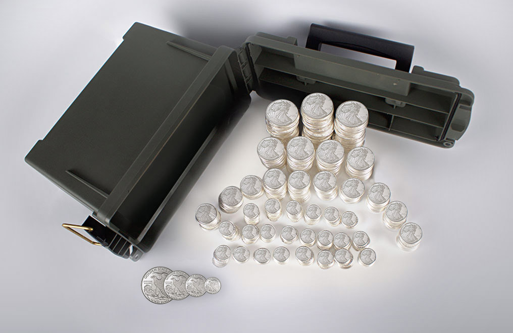 Buy 150 oz Silver Walking Liberty Cache Kit|Silver rounds | Kitco