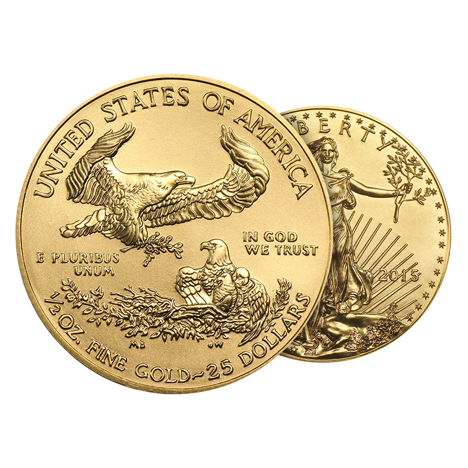 1/2 oz American Gold Eagle Coins, image 2