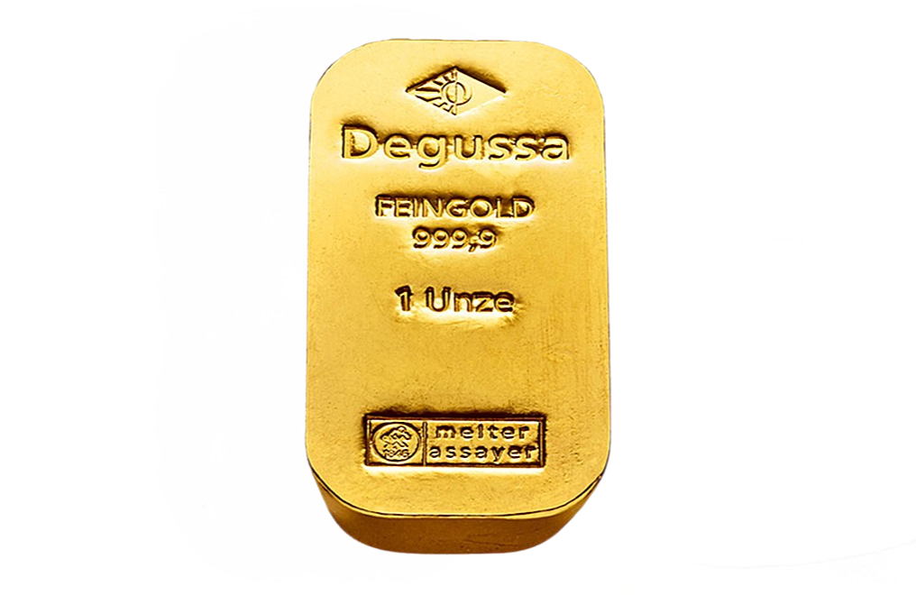 Buy 1 oz Gold Degussa Bars - Historic Form, image 0