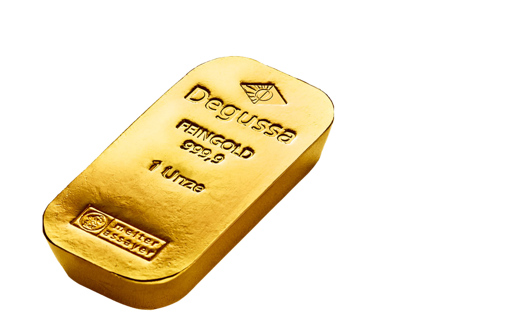 Buy 1 oz Gold Degussa Bars - Historic Form, image 1