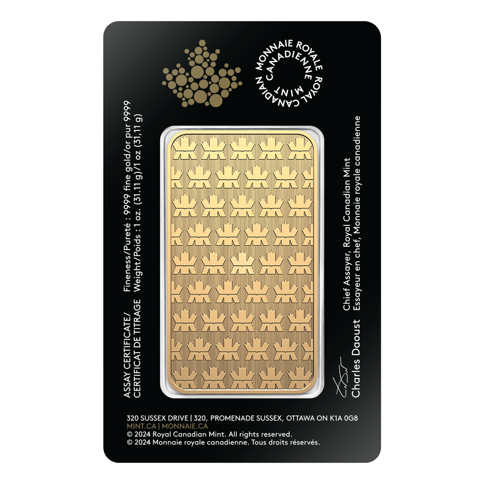 1 oz Gold Bar - Royal Canadian Mint, image 1