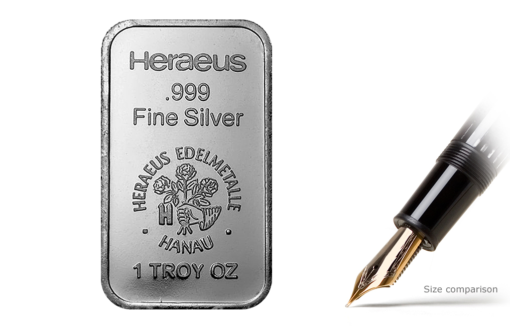 Buy 1 oz Silver Heraeus Bars, image 0