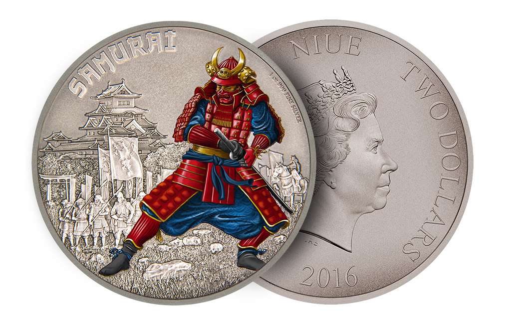 Buy 1oz Silver Coin Warriors of History-Samurai .999, image 2