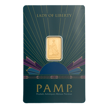 2.5 g Gold Lady of Liberty Bar