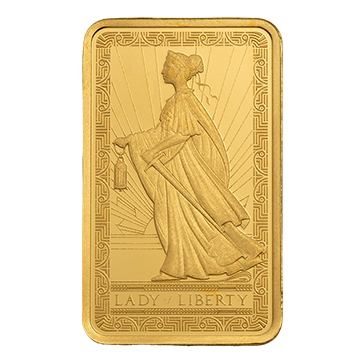 Buy 2.5 g Gold Lady of Liberty Bar, image 2