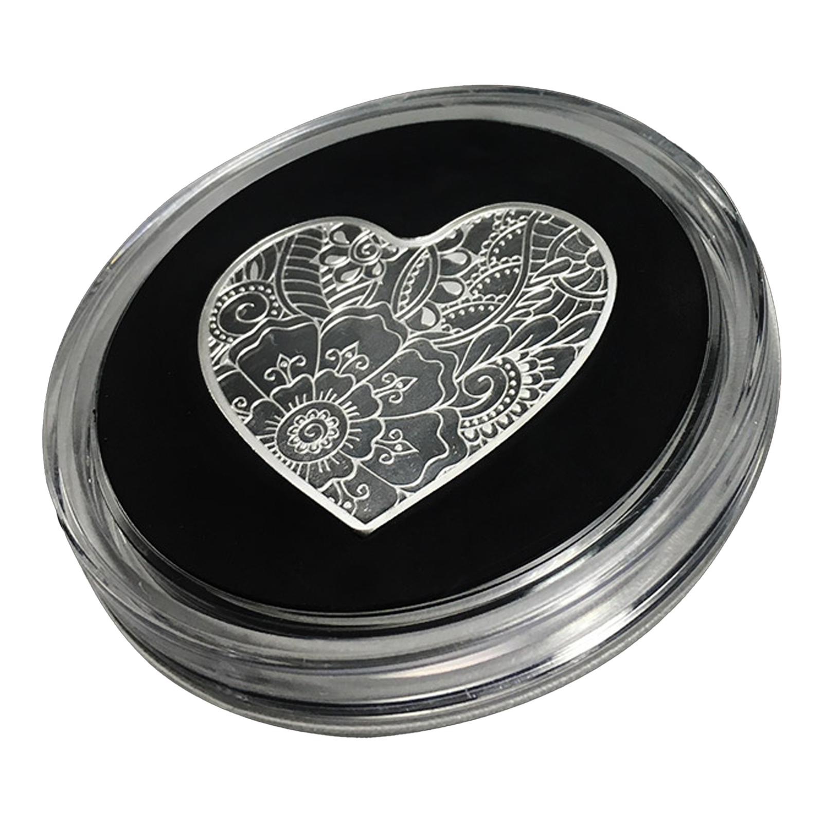 Buy 2 oz Pure Silver Heart Medallion .999, image 2