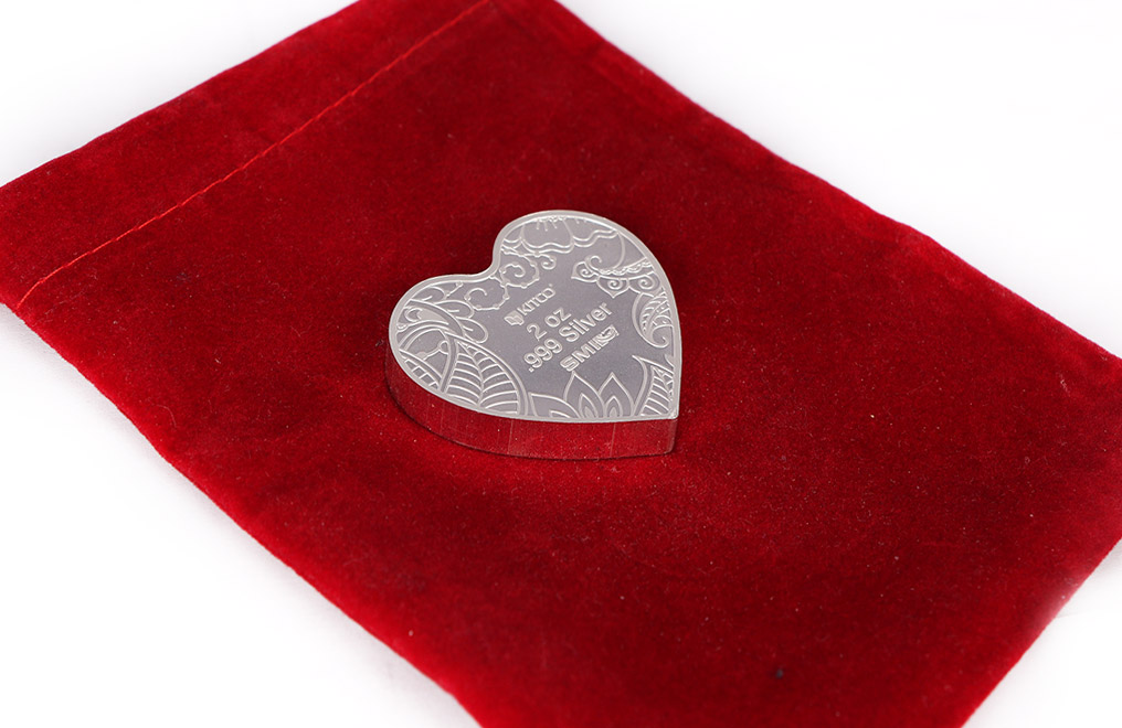 Buy 2 oz Pure Silver Heart Medallion .999, image 4