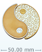  2 oz Pure Silver Yin Yang Round .999 - 24k Gold Plated