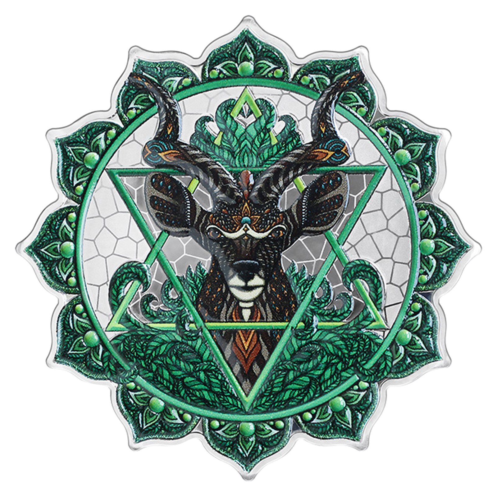 Buy 2 oz Silver Phil Lewis Antelope of the 4th Chakra Coin (2022), image 0