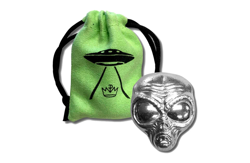 Buy 2 oz Silver Bar.999 - 3D Alien Head, image 0