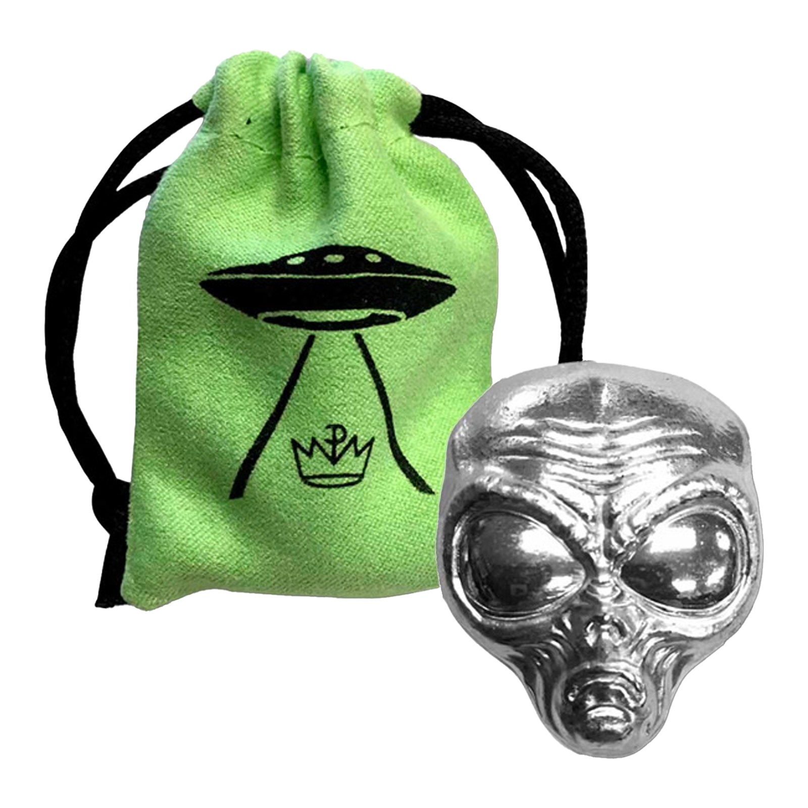 Buy 2 oz Silver 3D Alien Head Bar, image 0