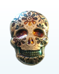 2 oz Silver Bar .999 - 3D Skull - Day of the Dead - Marigold
