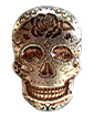 2 oz Silver Bar .999 - 3D Skull - Day of the Dead - Rose