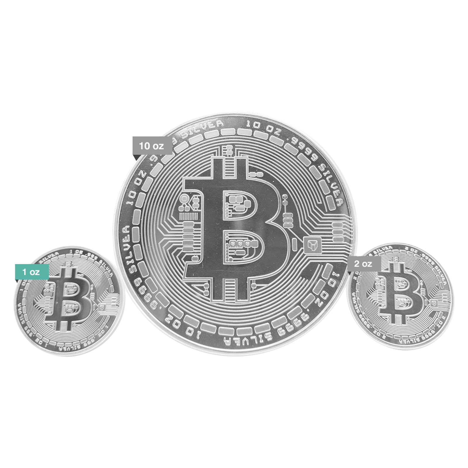 Buy 2 oz Silver Bitcoin Round .9999, image 3