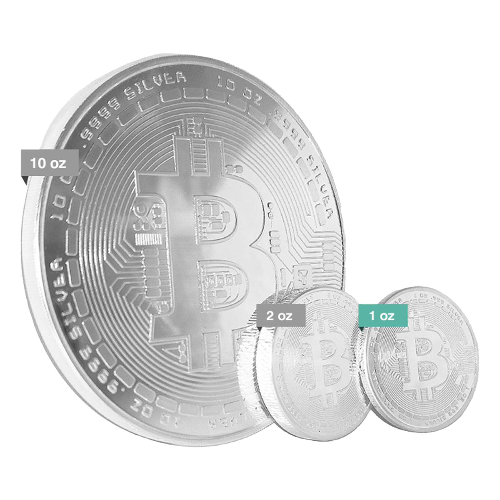 Buy 2 oz Silver Bitcoin Round .9999, image 4
