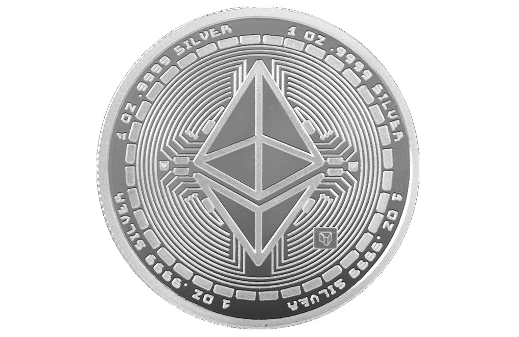 2 oz Silver Cryptocurrency Bitcoin and Ethereum Round Set, image 3