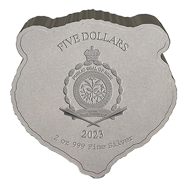 Buy 2 oz Silver Fierce Nature Grizzly Bear Coin (2023), image 1