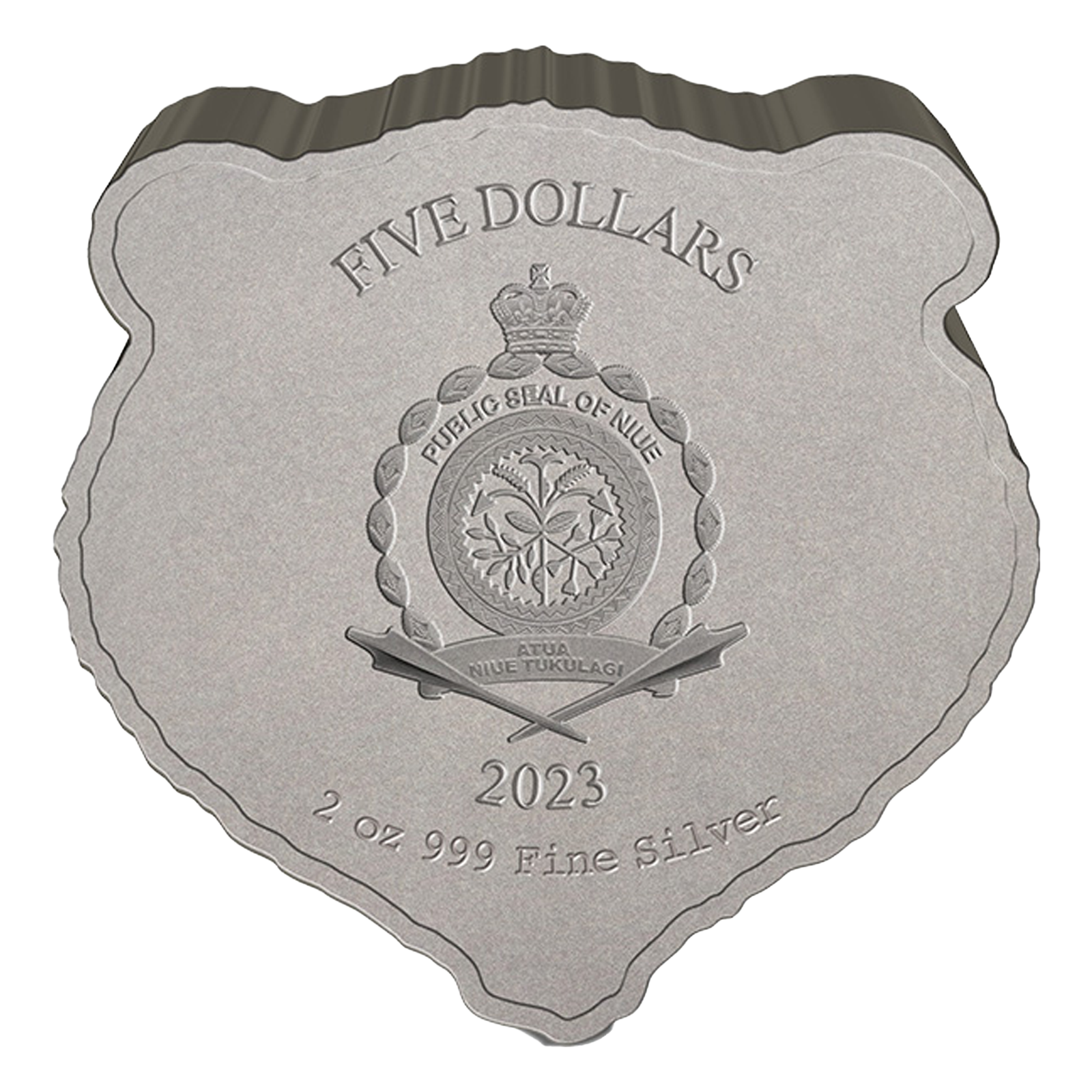 Buy 2 oz Silver Fierce Nature Grizzly Bear Coin (2023), image 1