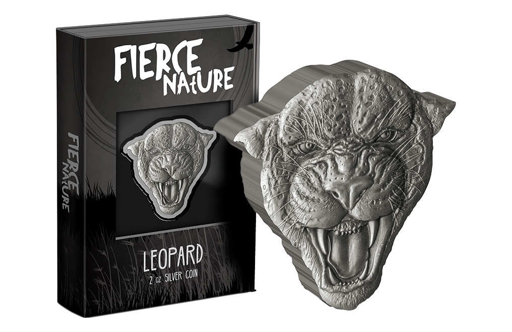 Buy 2 oz Silver Fierce Nature Leopard Coin (2023), image 2