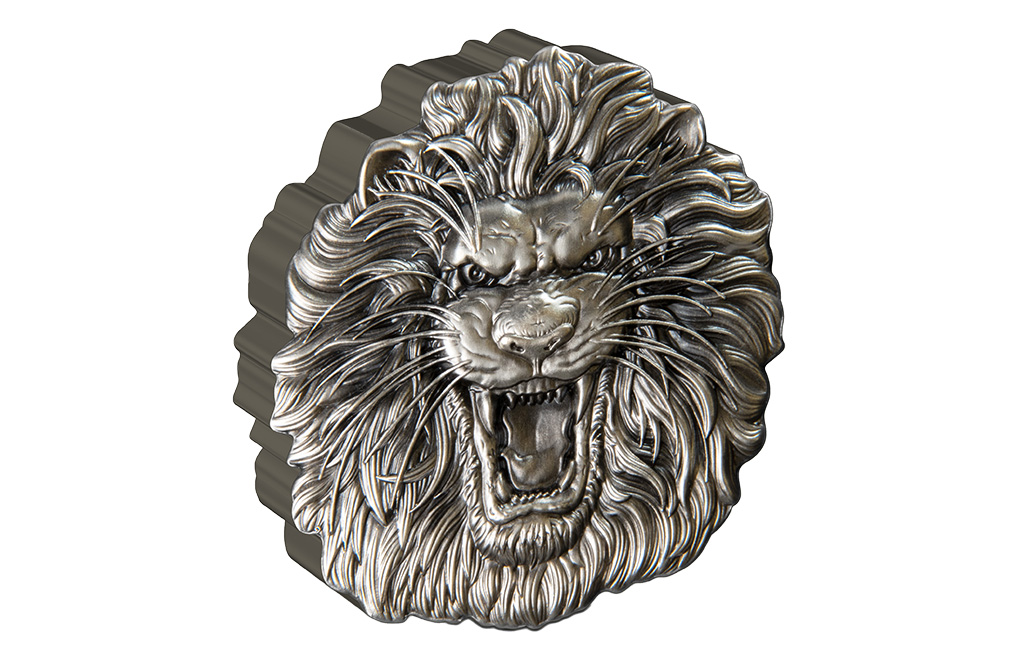 Buy 2 oz Silver Fierce Nature Lion Coin (2022), image 0