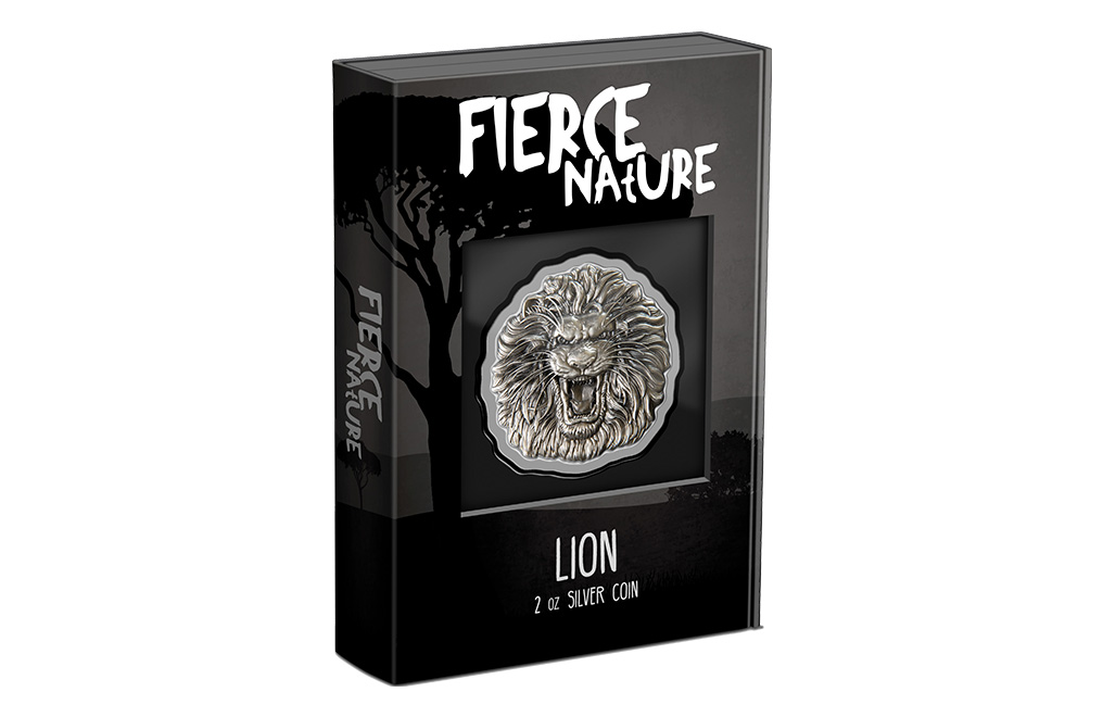 Buy 2 oz Silver Fierce Nature Lion Coin (2022), image 5
