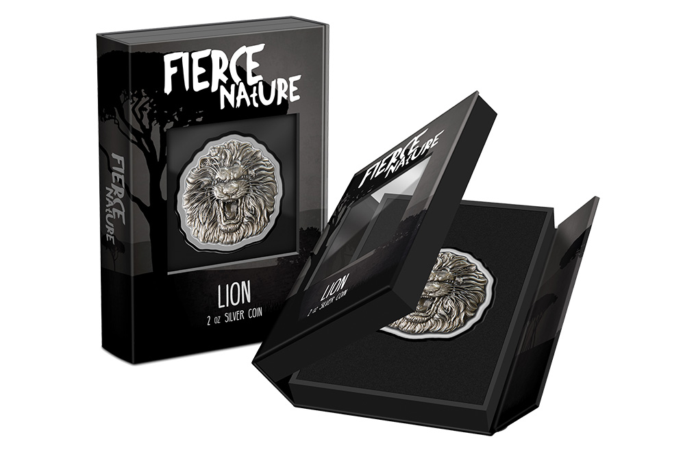 Buy 2 oz Silver Fierce Nature Lion Coin (2022), image 6