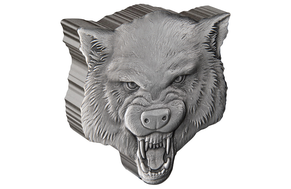 Buy 2 oz Silver Fierce Nature Wolf Coin (2023), image 0