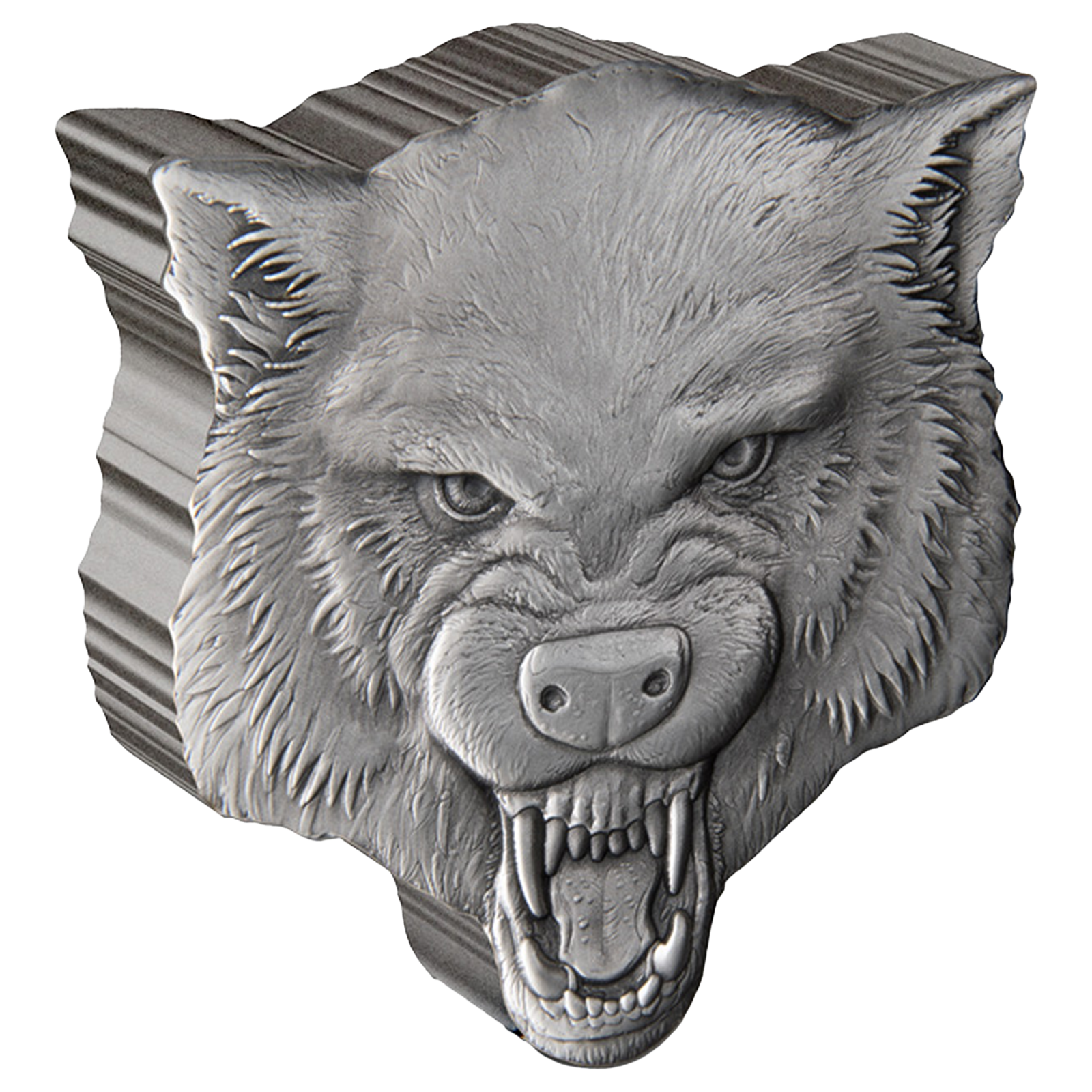Buy 2 oz Silver Fierce Nature Wolf Coin (2023), image 0