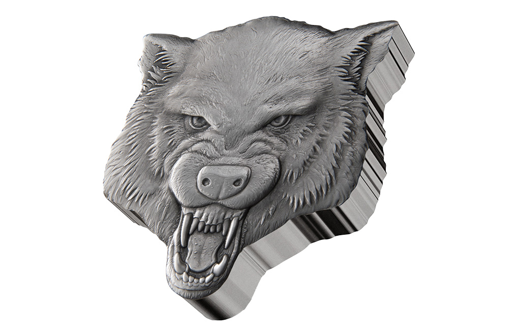 Buy 2 oz Silver Fierce Nature Wolf Coin (2023), image 3