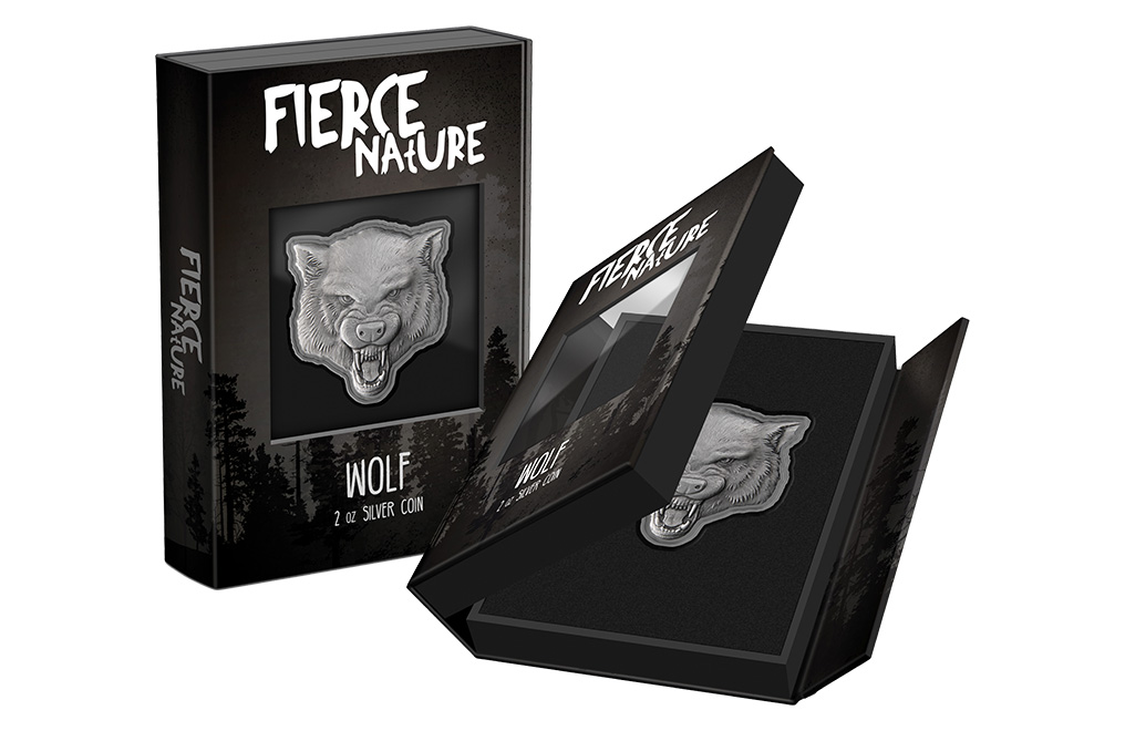 Buy 2 oz Silver Fierce Nature Wolf Coin (2023), image 4