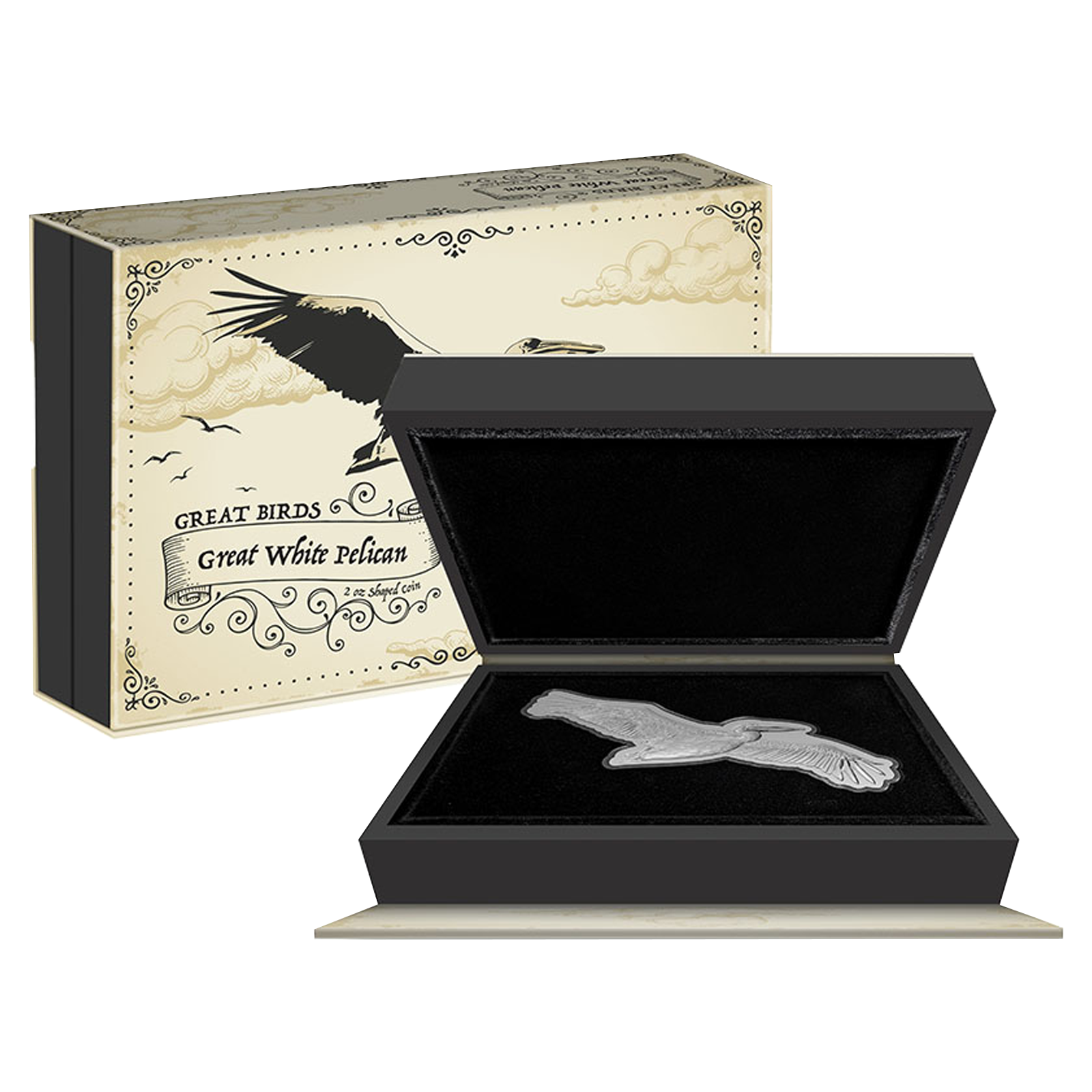 Buy 2 oz Silver Great Birds Great White Pelican Coin (2024), image 2