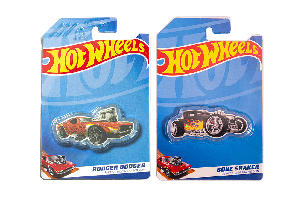 Buy 2 oz Silver Hot Wheels™ Rodger Dodger™ and Bone Shaker™ Coin Bundle, image 0