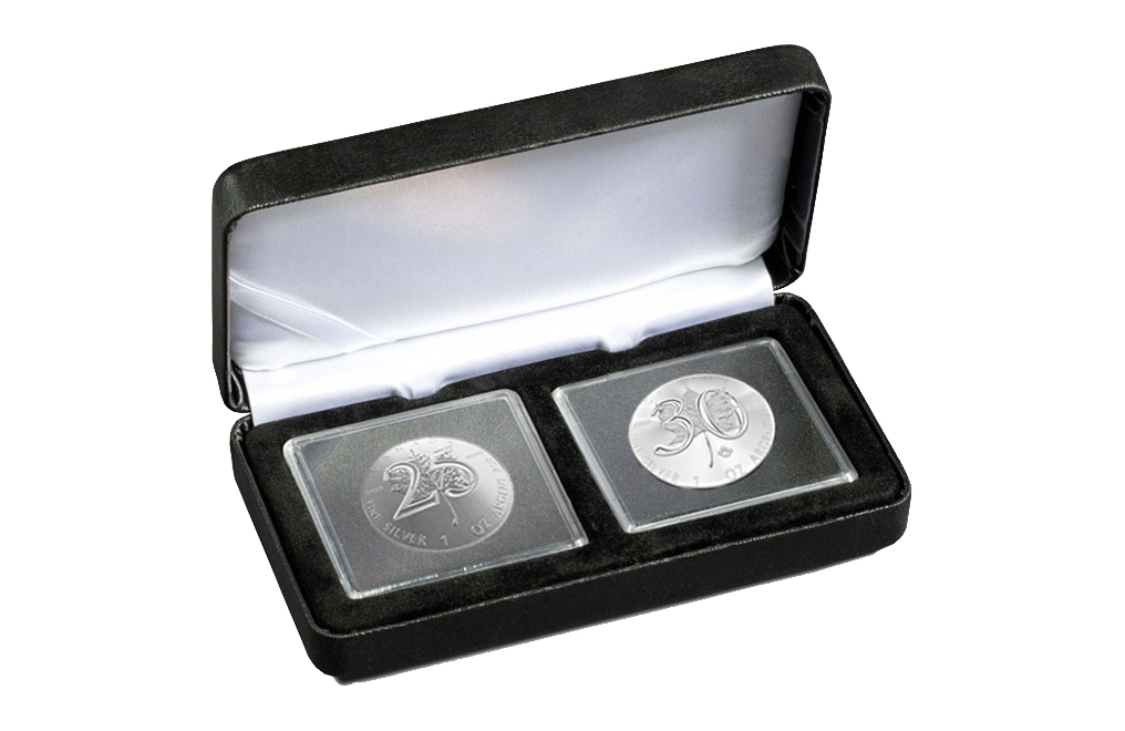 Buy 1 oz Silver Maple Leaf Coins - 25th & 30th Anniversary Set, image 0