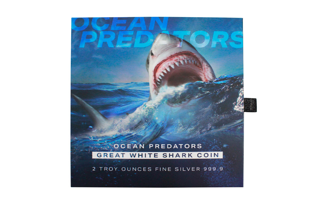 Buy 2 oz Silver Ocean Predators Great White Shark Coin (2021), image 4