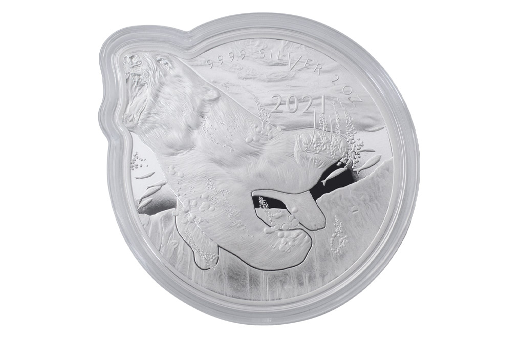 Buy 2 oz Silver Ocean Predators Polar Bear Coin (2021), image 4