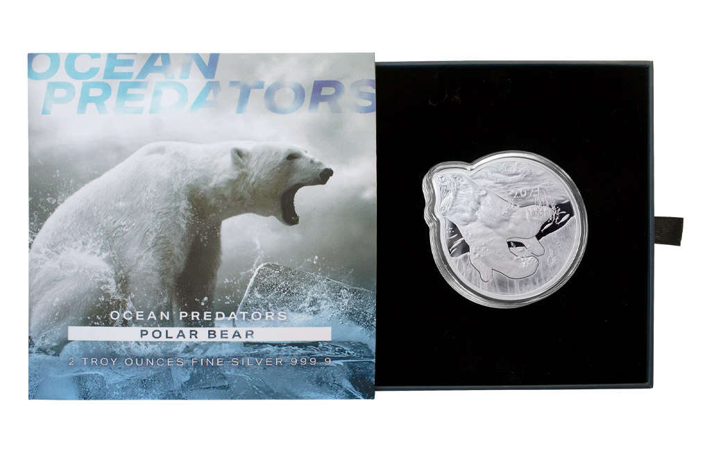Buy 2 oz Silver Ocean Predators Polar Bear Coin (2021), image 5