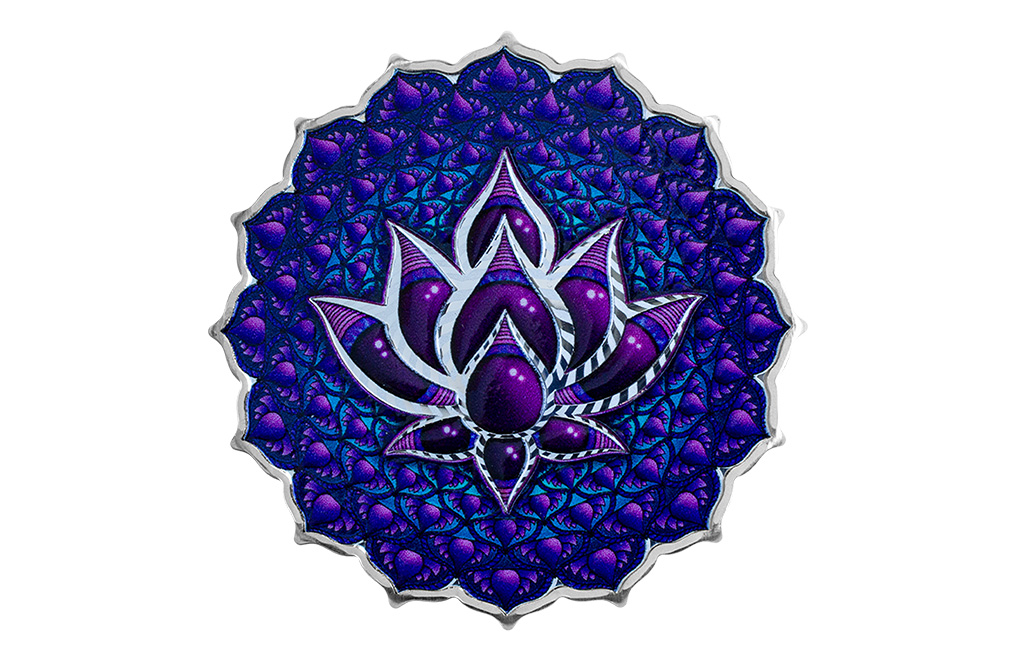 Buy 2 oz Silver Phil Lewis Lotus of the 7th Chakra (2024), image 0