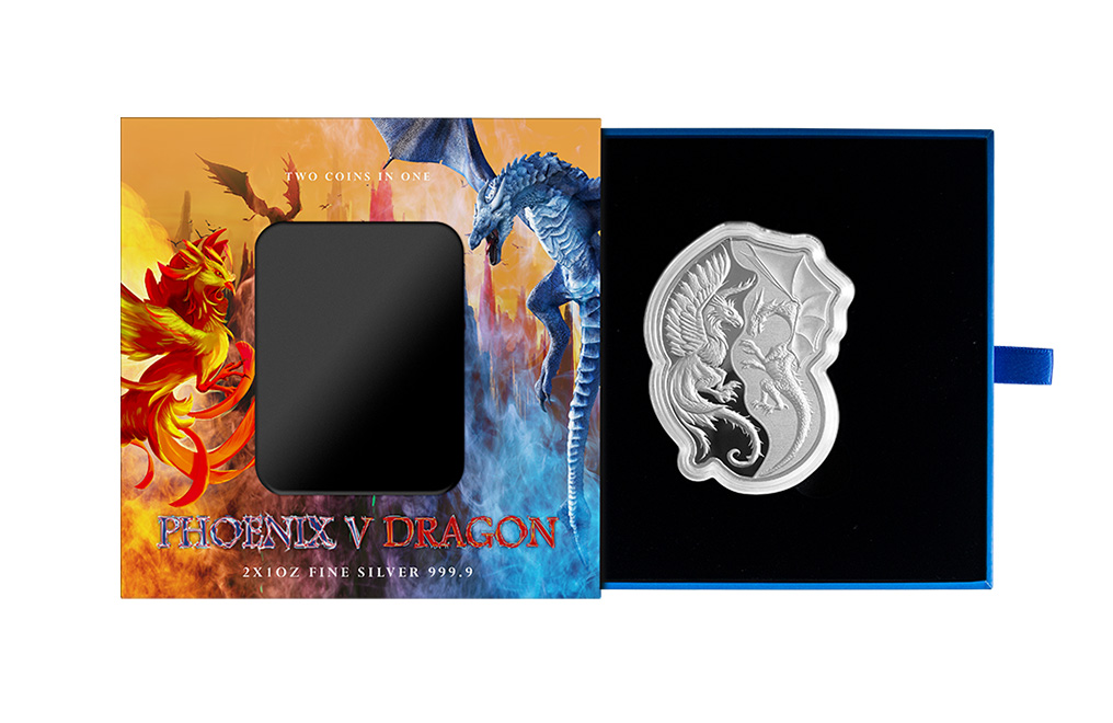 Buy 2 oz Silver Phoenix v Dragon Coin Set (2 x 1 oz) (2023), image 9