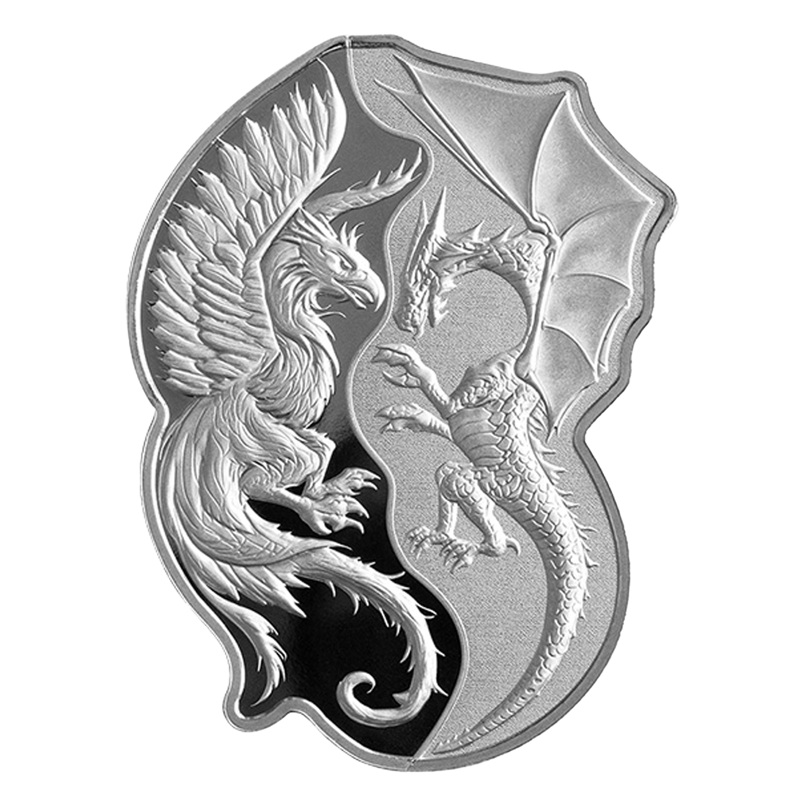 Buy 2 oz Silver Phoenix v Dragon Coin Set (2 x 1 oz) (2023), image 0
