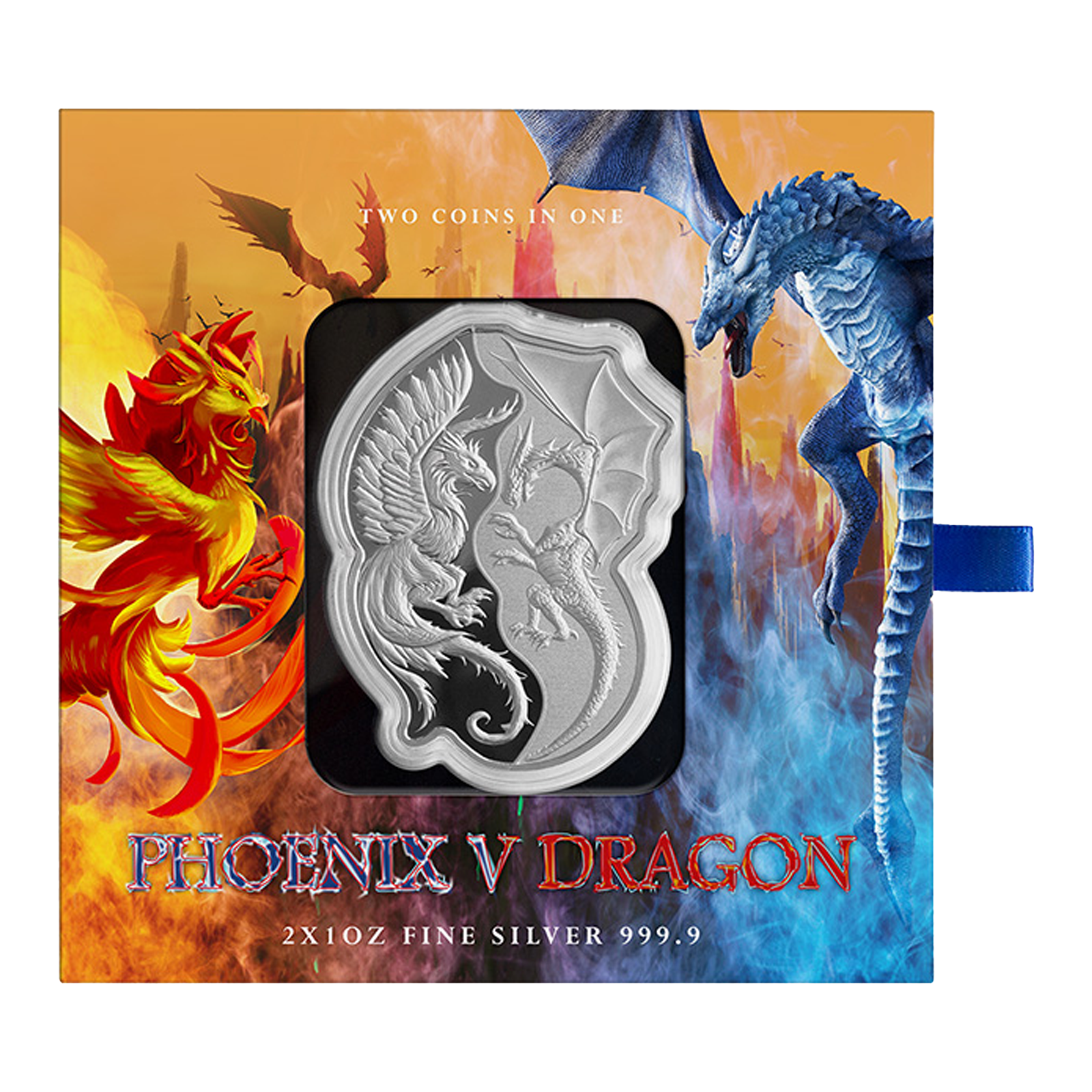 Buy 2 oz Silver Phoenix v Dragon Coin Set (2 x 1 oz) (2023), image 2