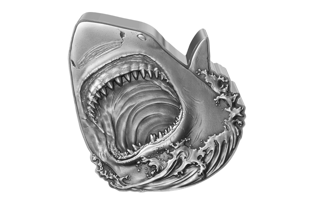 Buy 2 oz Silver Shark Week Great White Shark Coin (2024), image 0