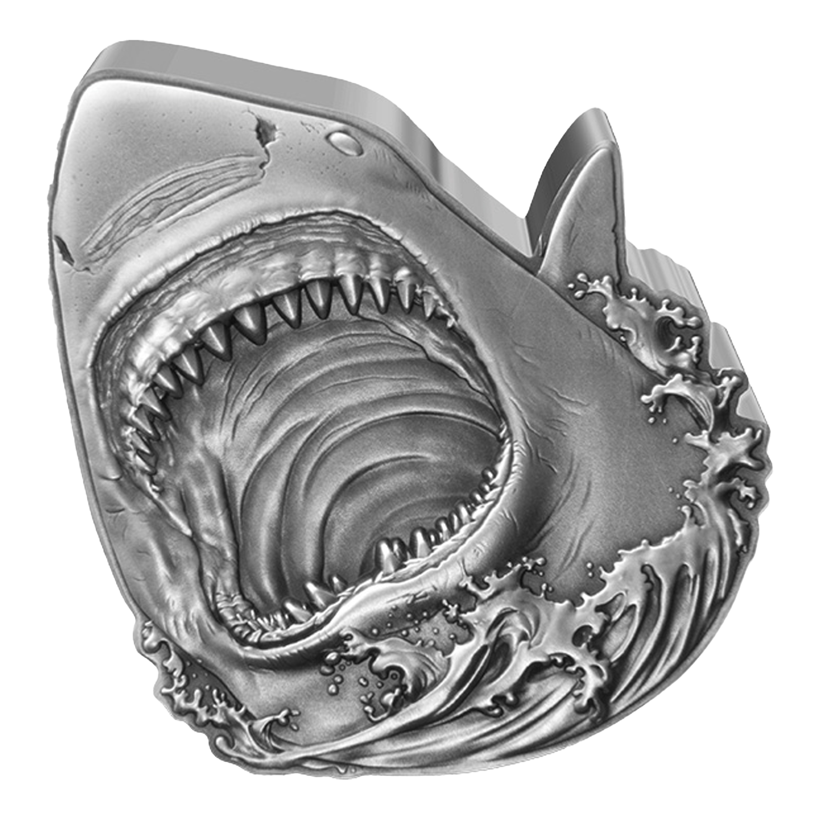 Buy 2 oz Silver Shark Week Great White Shark Coin (2024), image 0