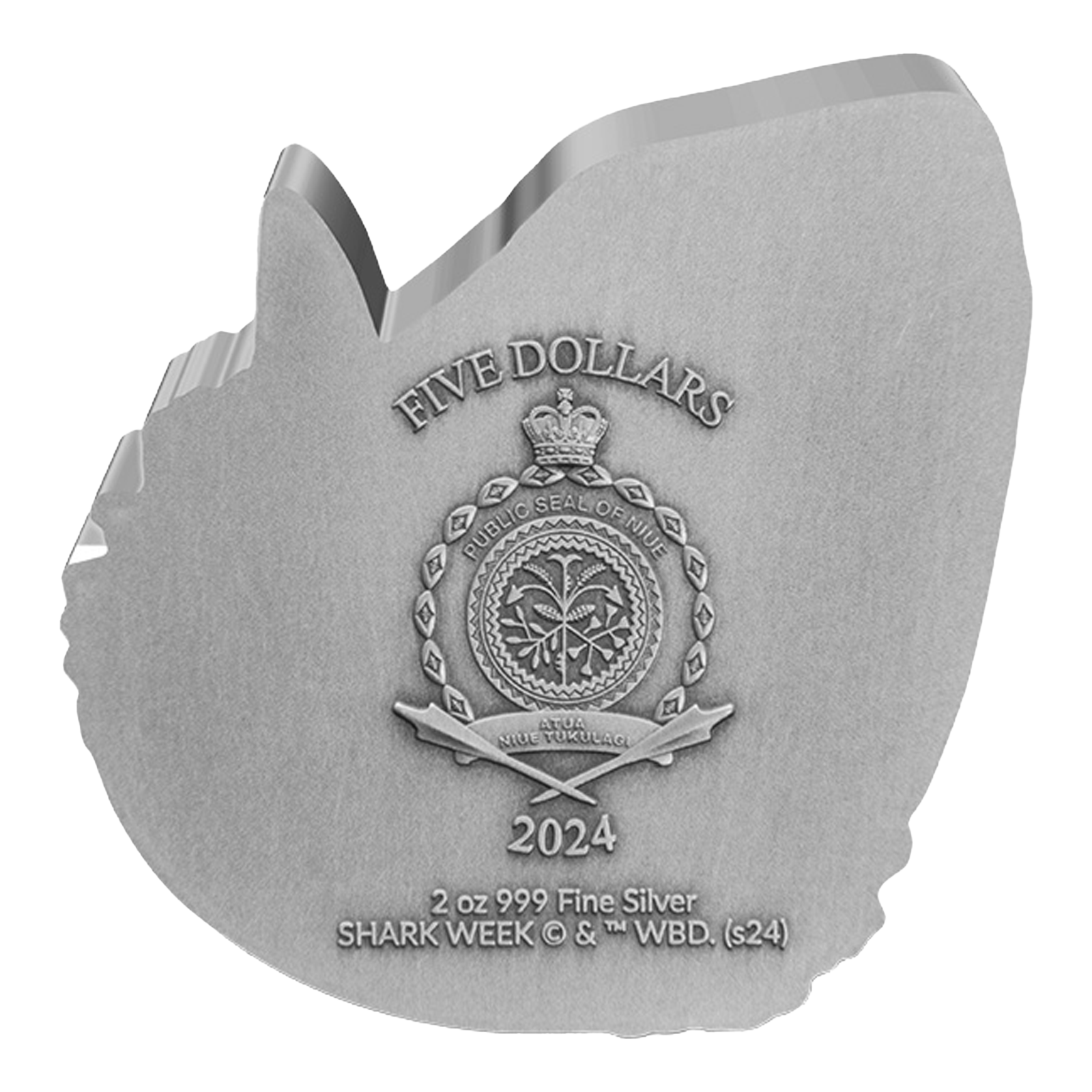 Buy 2 oz Silver Shark Week Great White Shark Coin (2024), image 1