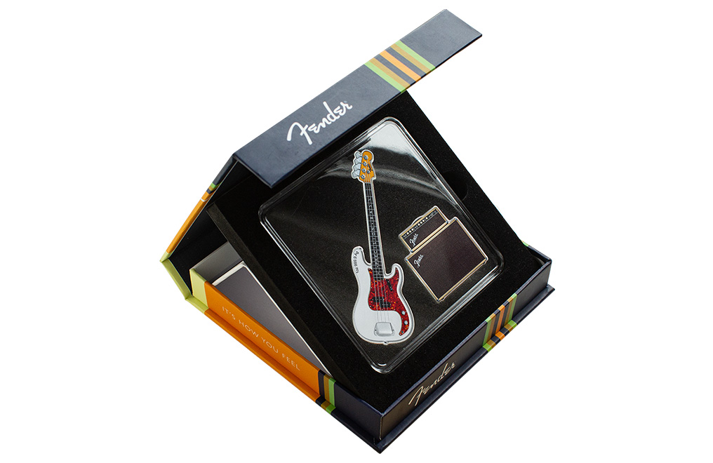 2 oz Silver Fender® Dynamic Duo Precision Bass® Guitar & Bassman® Amp Coin, image 2