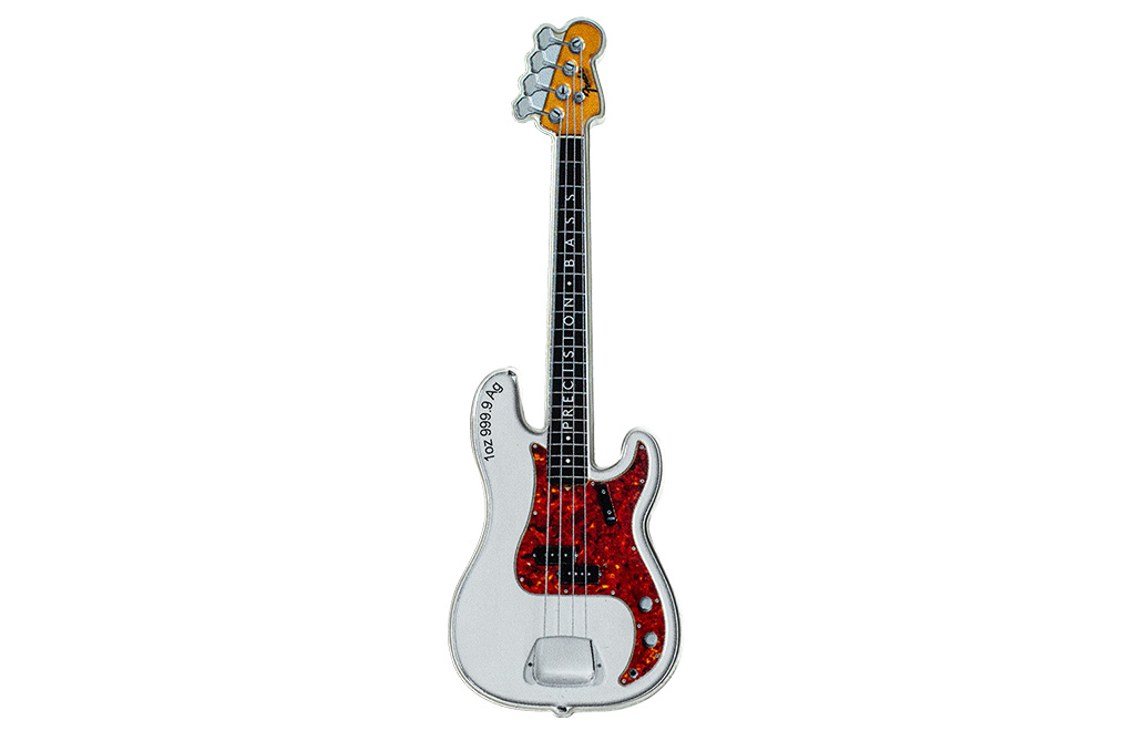 2 oz Silver Fender® Dynamic Duo Precision Bass® Guitar & Bassman® Amp Coin, image 3