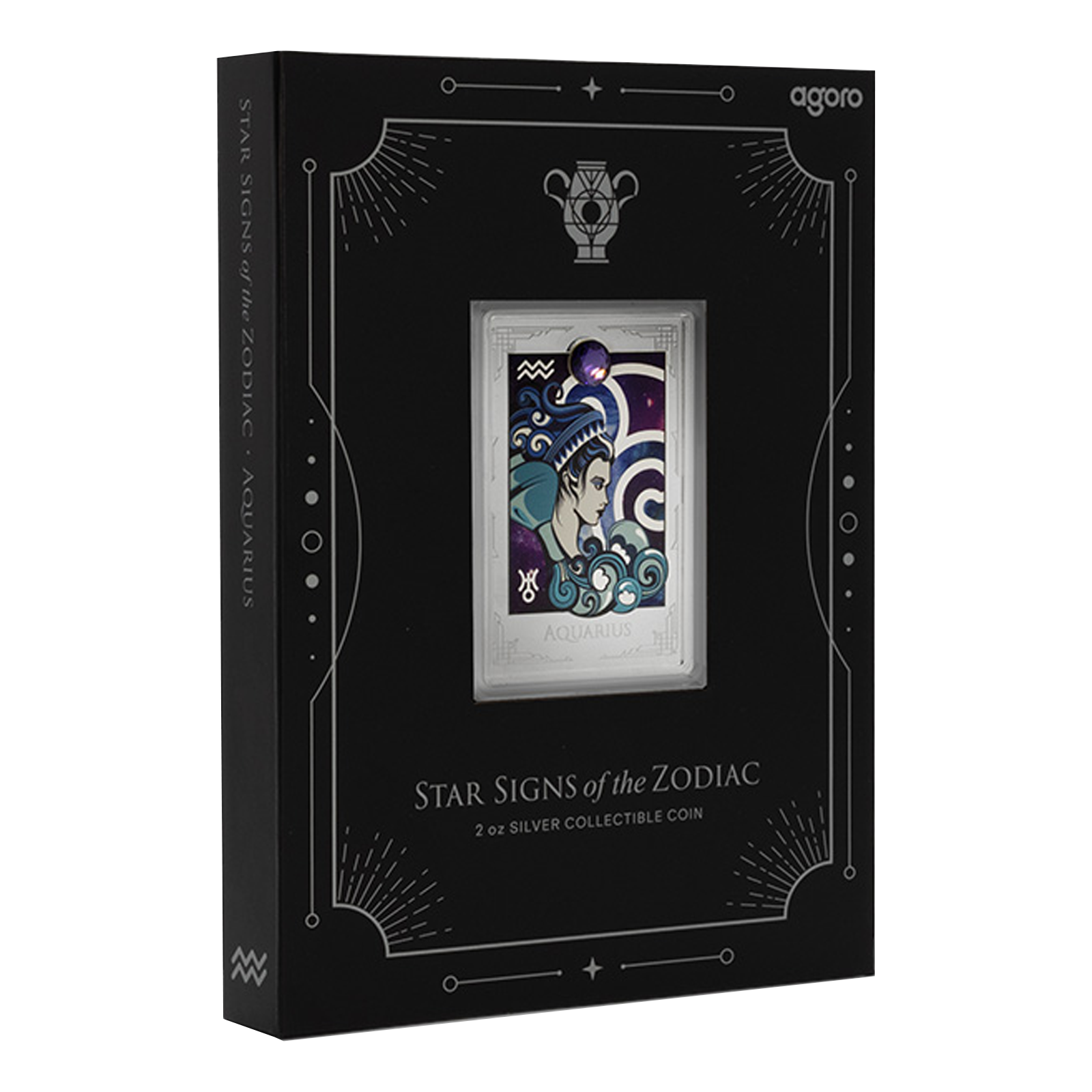 Buy 2 oz Silver The Zodiac Series Aquarius Coin (2025), image 4