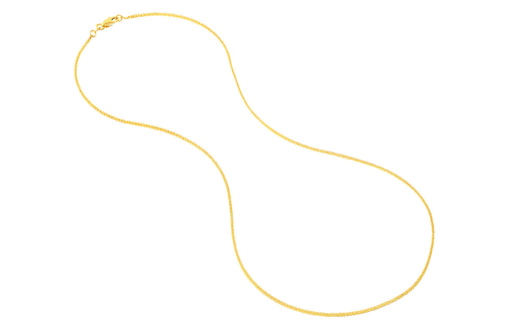 Buy 20” Solid 14K Yellow Gold Wheat Spiga Chain, image 1