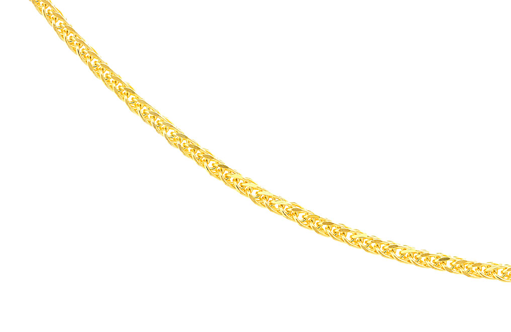 20” Solid 14K Yellow Gold Wheat Spiga Chain, image 4