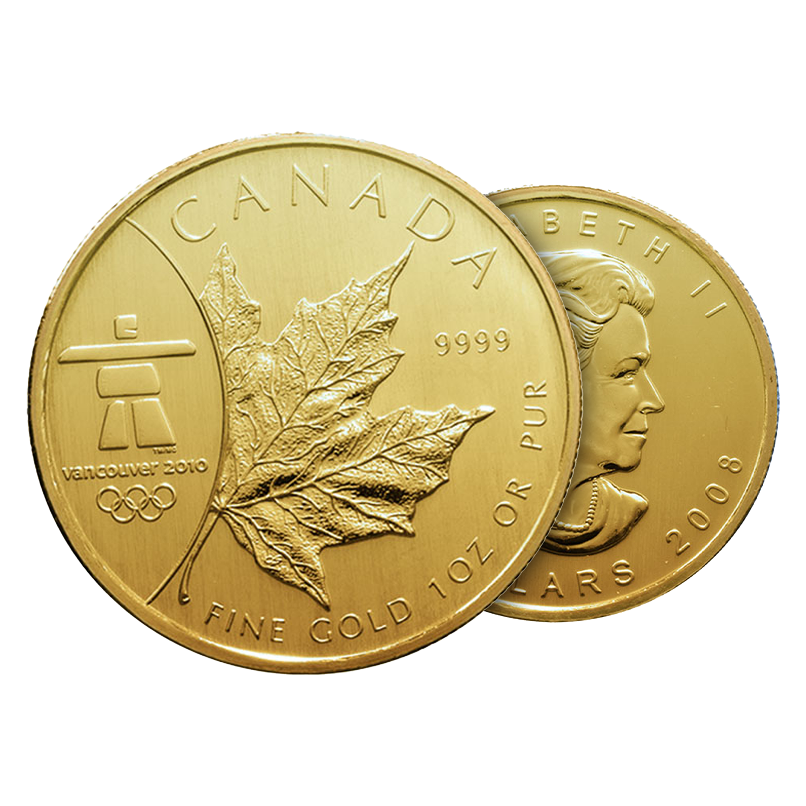 2008 1 oz Gold Maple Leaf Olympic Edition Coin, image 2