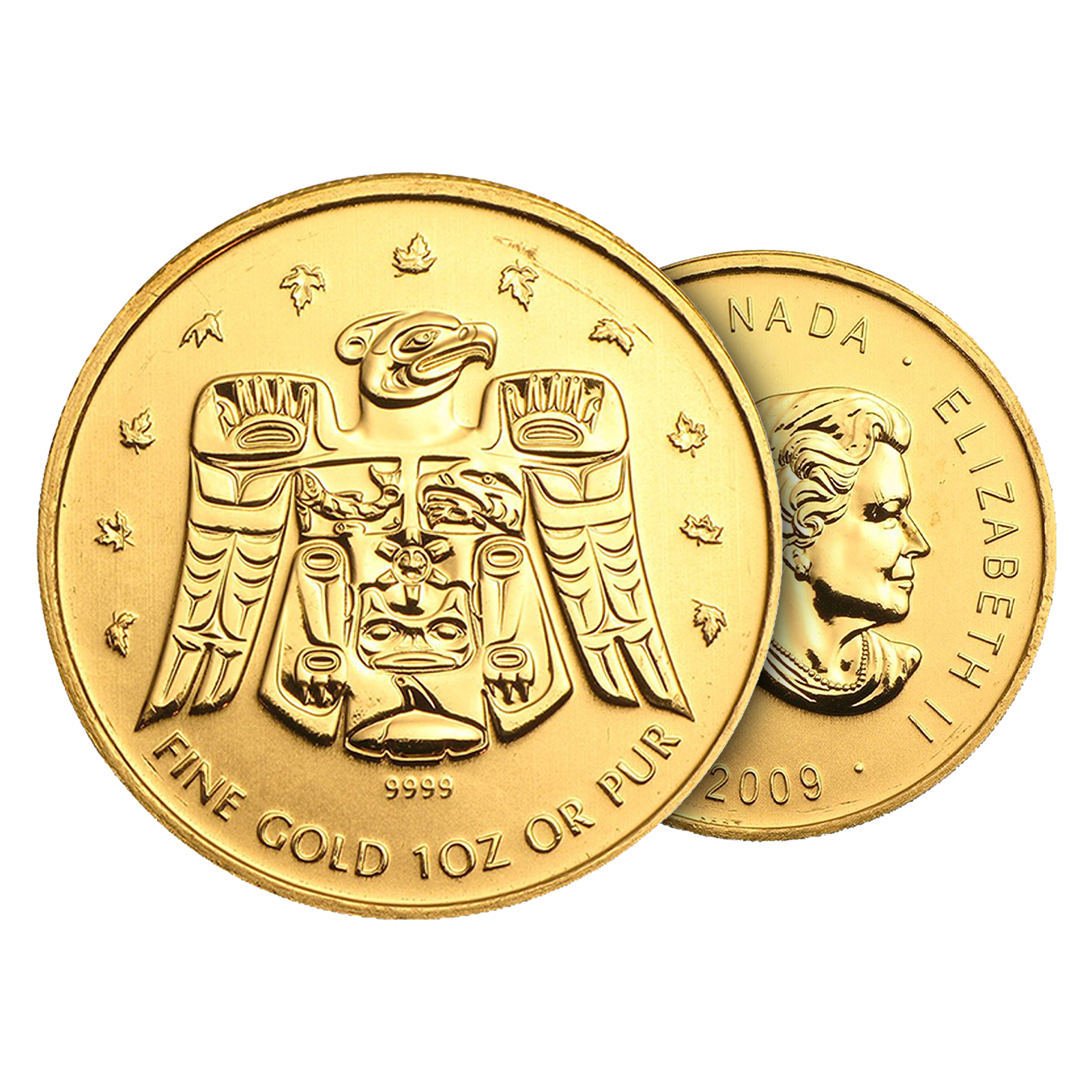 2009 1 oz Gold Maple Leaf Olympic Coins, image 2